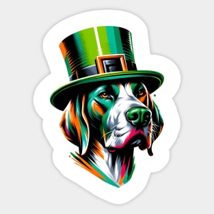 Portuguese Pointer Ready for Saint Patrick's Day Fun Sticker